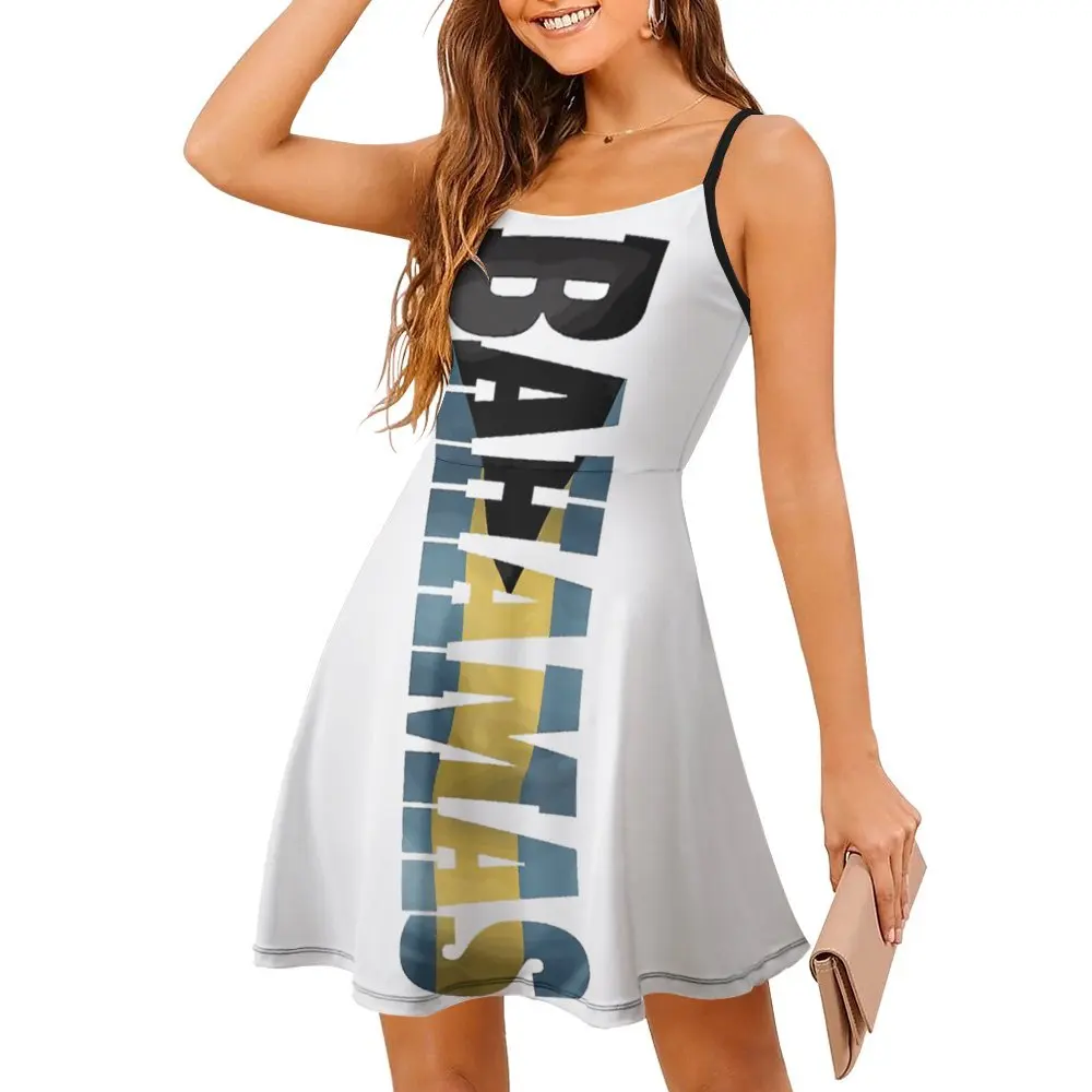 Пикантное женское платье на бретельках с флагом Багамских Островов (1)