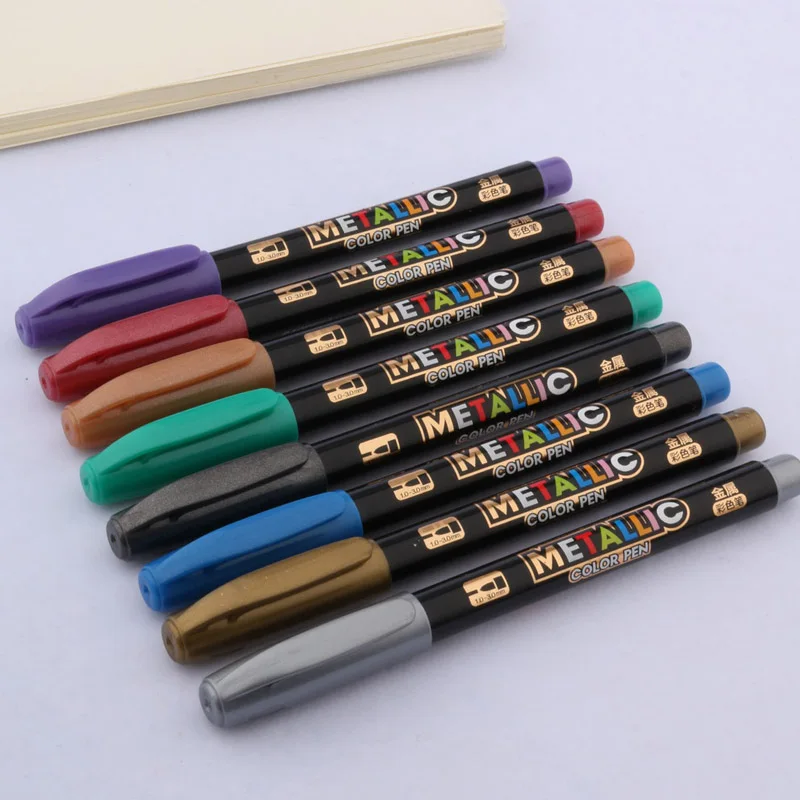 

8 шт., Набор цветных ручек, художественные маркеры, кисточка, ручка для письма, канцелярские принадлежности, школьная каллиграфическая ручка...