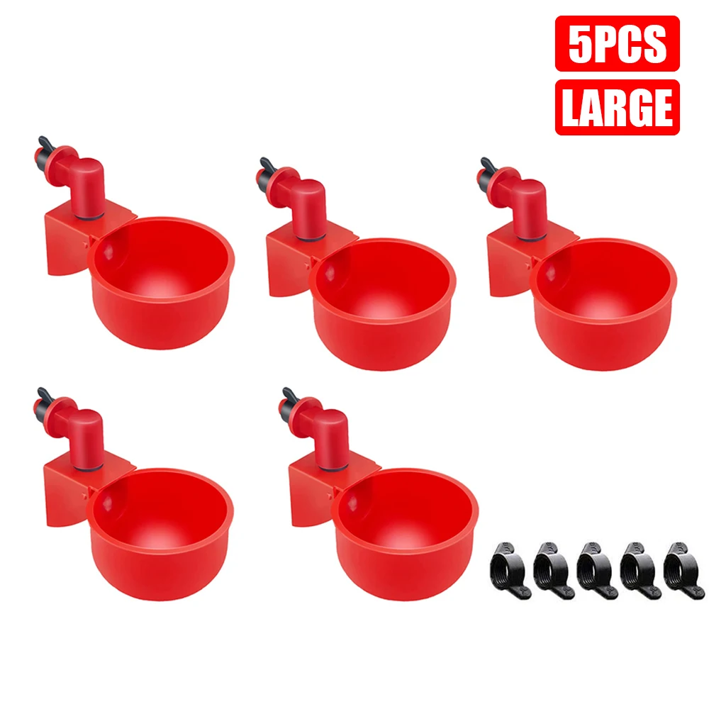 

5-pack poultry automatic waterer chicken and duck feeder plastic poultry waterer chicken, duck, goose, quail waterer