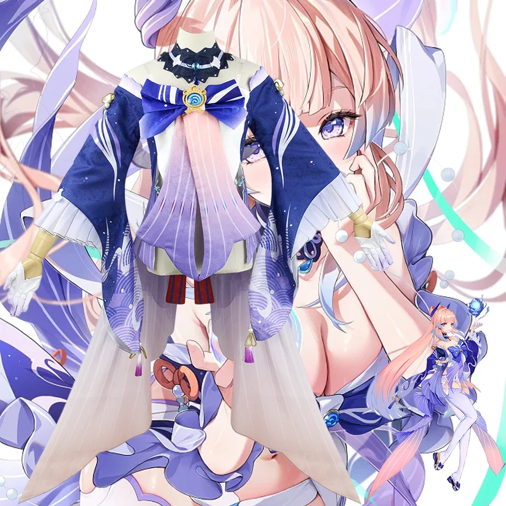 

Game Genshin Impact Cosplay Stage Costume Sangonomiya Kokomi Wig Shoes Sexy Women Halloween Party Fancy Dress Outfit Full Set