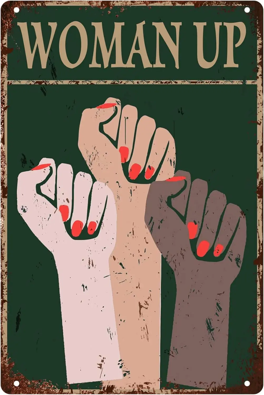 Womn Up Femnst Vntge Metl Tn Sgn для женщин nsprtonl Цитата Wll Декор Cfes Brs Pubs Shop Decorton 16x12 nch