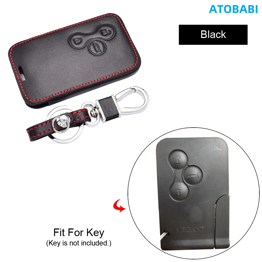 

Кожаный чехол для ключей автомобиля для Renault Megane Scenic Clio, 3 кнопки, умные пульты дистанционного управления, защитные чехлы, аксессуары