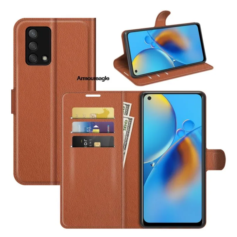 case guard protector on for oppo a74 (4g ver. 6.43in) 2021 cph2219 cover wallet card book style flip leather 74a a 74 oppoa74 4g