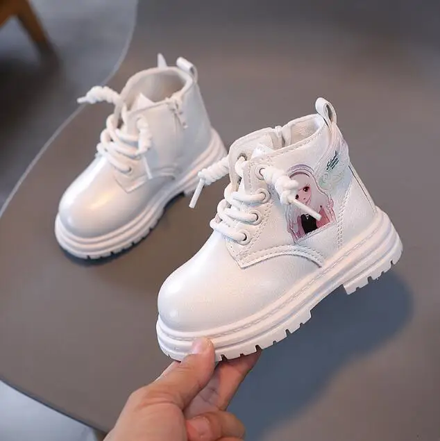 

Короткие ботинки для девочек, новинка осень-зима, Детские модные ботинки, Нескользящие зимние ботинки, детские кроссовки, кожаные ботинки, детская спортивная обувь