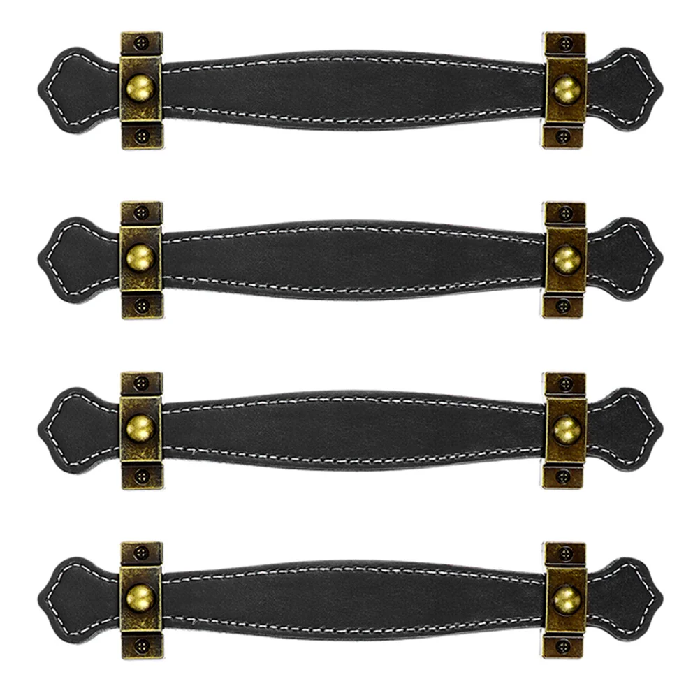 

4pcs Drawer Pulls PU Strap Handles Wardrobe Cabinet Handles