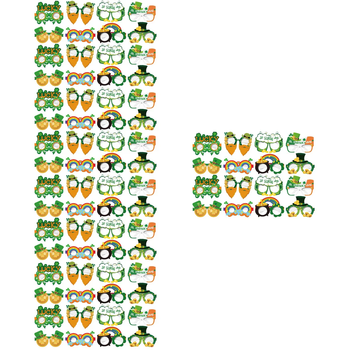 

80 pcs St. Patrick's Day Eyewear Green Ireland Festival Paper Glasses Props