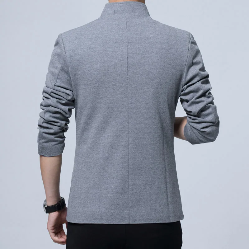 Liseaven Блейзер Мужские Куртки Мужской Воротник-стойка Блейзеры Slim Fit Черная Куртка