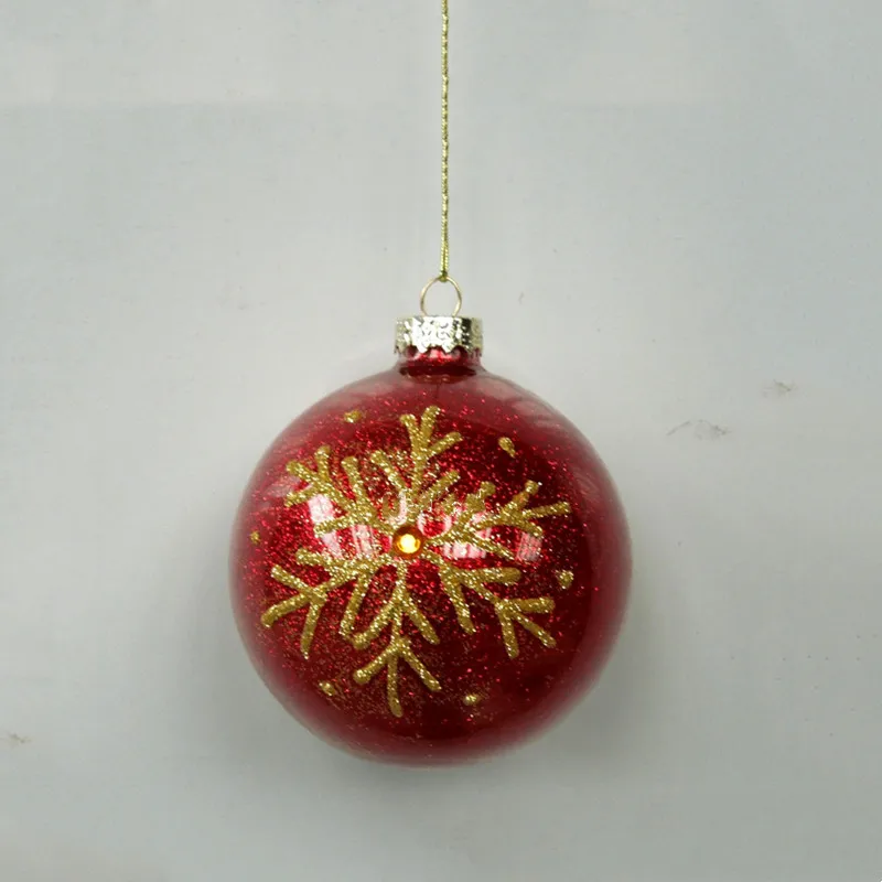 Бесплатная доставка диаметр = 8 см подвесной стеклянный шар из серии Красная