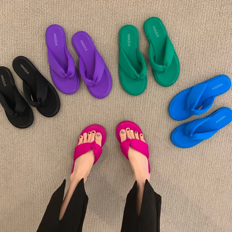 

Summer Women Flats Flip Flops Walking Fad Slippers 2022 New Ladies Sandals Designer Dress Soft Slides Women Casual Shoes Zapatos