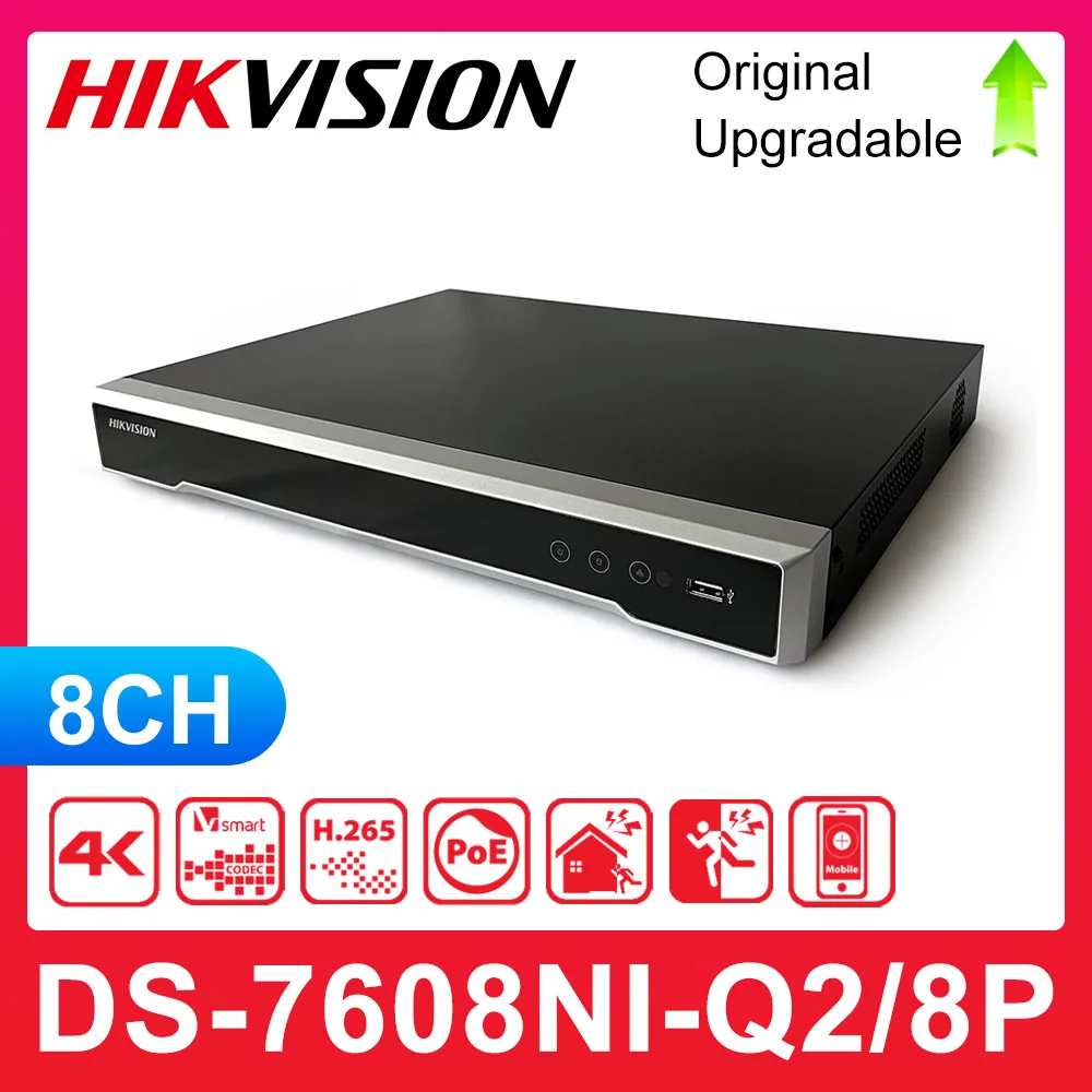 

Hikvision DS-7616NI-Q2/16P 8/16CH with POE Ports 4K H.265 2 SATA NVR DS-7608NI-Q2/8P Network Video Recorder CCTV System