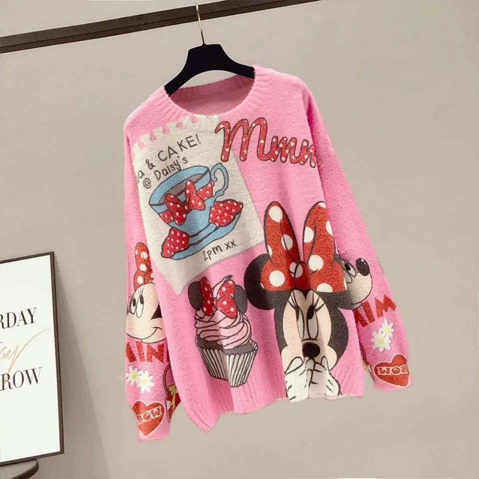 

Disney Mickey Women's Underwear Spring and Autumn Mink Fleece Women's Sweater Women's Loose Outer Wear Printed Jacket