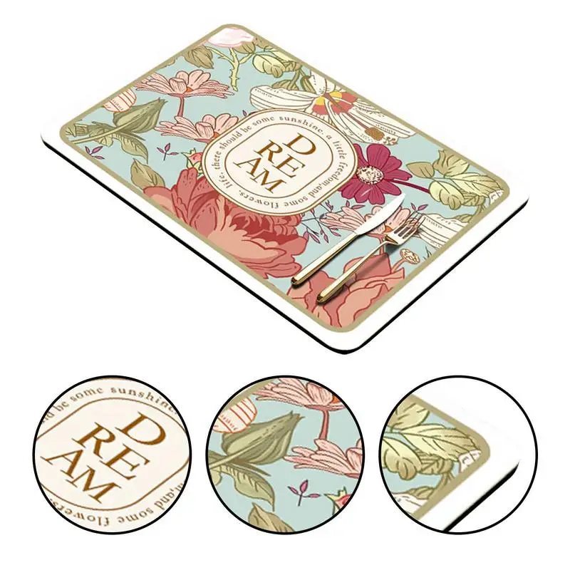 Dish Drying Mat Anti Skid Super Absorbent Kitchen Draining Pad Tableware Drainers For Home Kitchen Counter Non Slip Dinnerware