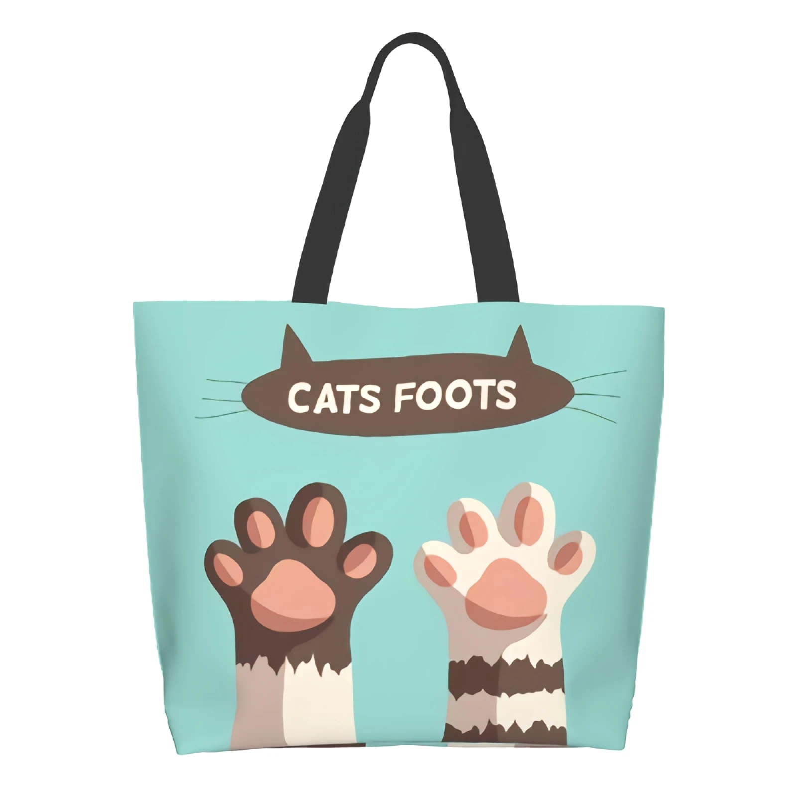 

Cats Foots Tote Bag Women Casual Shoulder Bag Handbag Reusable Multipurpose Heavy Duty Shopping Grocery Bag for Outdoors