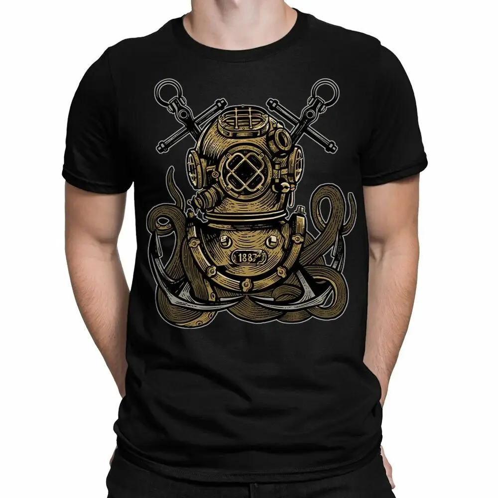 

Diver Octopus Helmet Mens T-Shirt