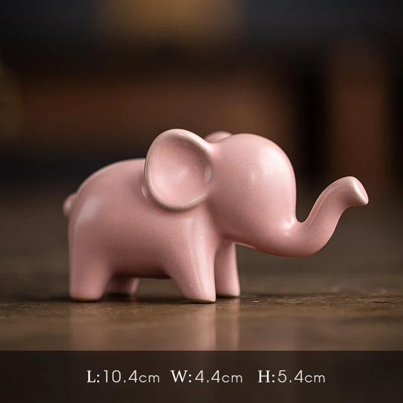 Мини-фигурка жирафа и слона из керамики