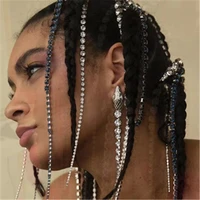 2022 creative rhinestone spine hair clip shiny tassel chain hairgrips headwear for women crystal wedding hairpins hair barrettes