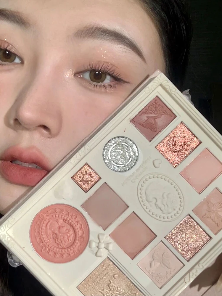 

Free Shipping Colorrose Embossed Eye Shadow Plate Highlight Blush Makeup Palette Makeup Palette Brown Milk Tea