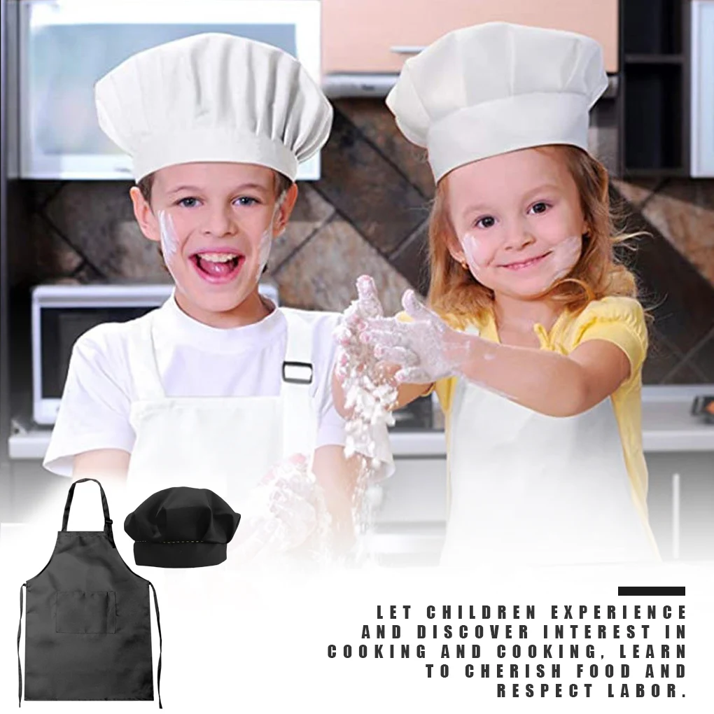 

8 шт., Детские фартуки, шапки шеф-повара