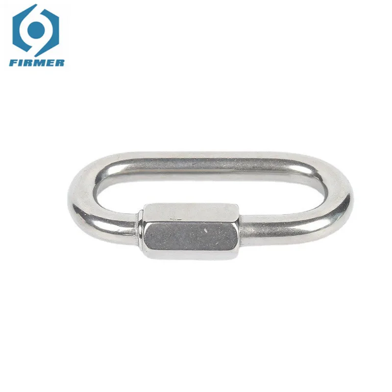 

10 Pcs Connector 304 Stainless Steel Quick-connect Ring Runway Rock Climbing Carabiner Chain Buckle Corrosion Resistance