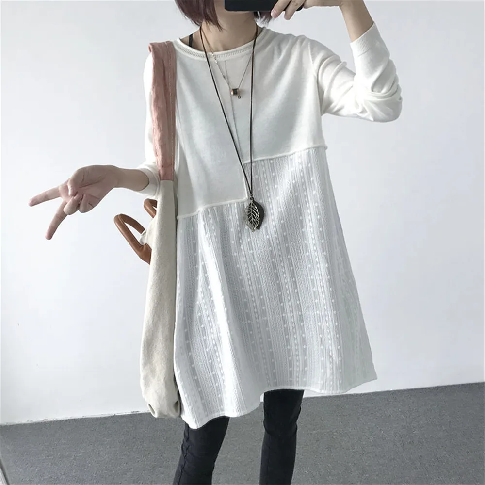 

Women's Dress Spring 2022 New Japanese And Korean Solid Color Patchwork Loose Pullover Office Lady Casual Fashion Female Dresses