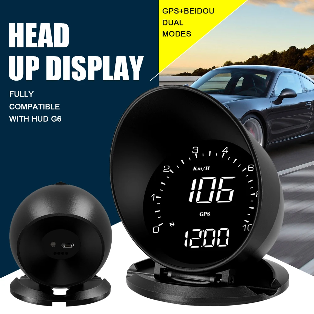 

Автомобильный проектор G6 GPS HUD, универсальный спидометр, лобовое стекло, проектор с USB-зарядкой, оповещение о превышении скорости, усталости, ...