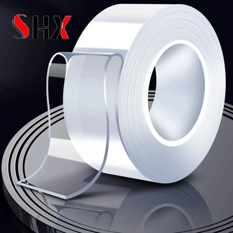 

Nano tape 1M/2M/3/5M Nano Tape Double Sided Tape Transparent NoTrace Reusable Waterproof Adhesive Tape Cleanable Home gekkotape