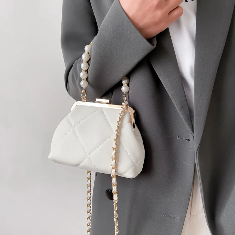 

Женский классический клатч, свадебная сумка через плечо, стильная сумка-тоут с жемчужным зажимом, 2023, вечерние сумки, сумки на плечо, летняя пляжная сумка