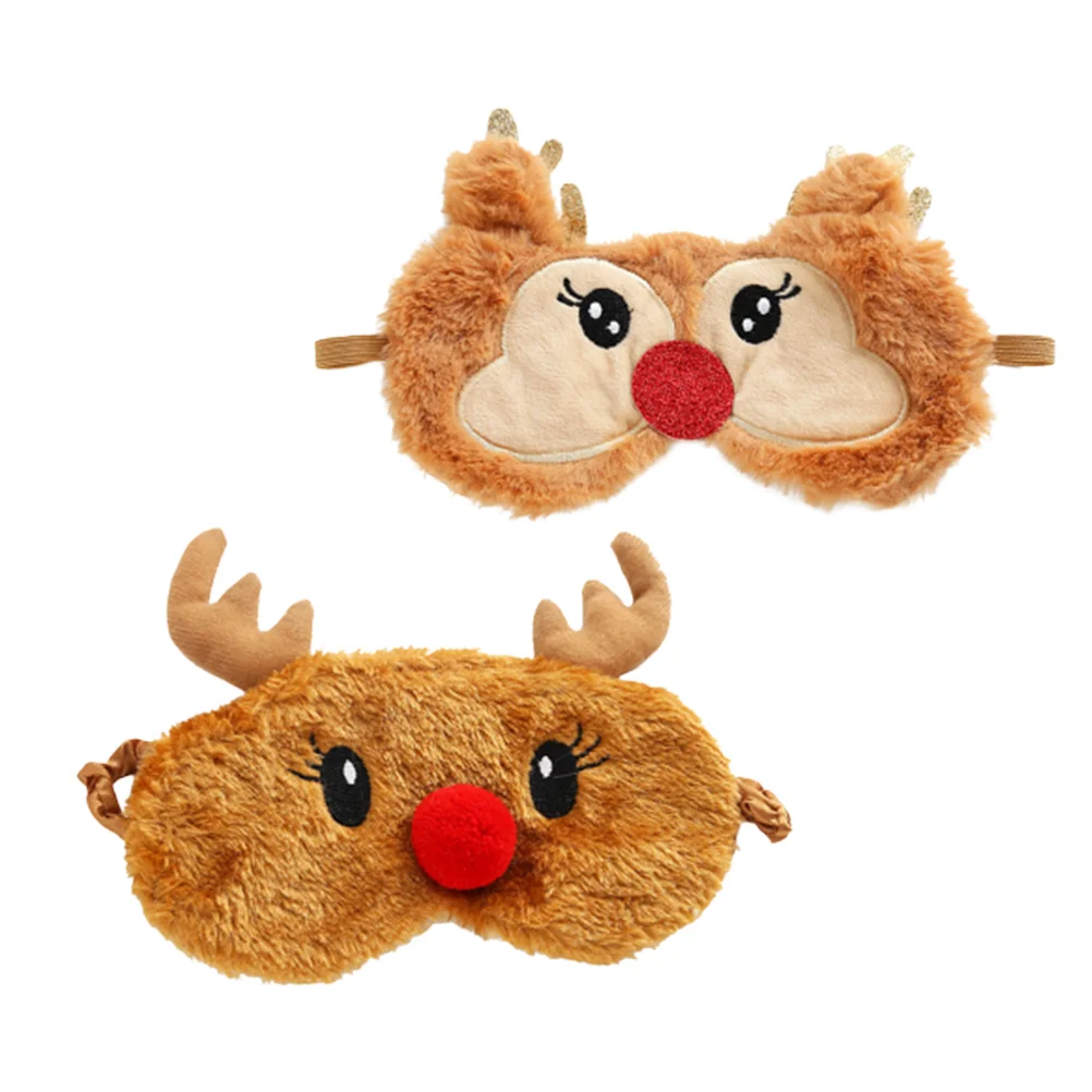 

2Pcs Plush Eyeshade Sleeping Blindfold Eye Eye-Shade Cartoon for Home Sleeping