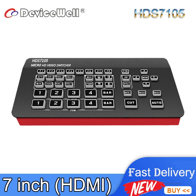 Видеопереключатель DeviceWell HDS7105, 4-канальный видеопереключатель, 1 + DP переключатель для потока видео HDS7105, новая версия