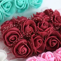 72144pcs 3 5cm mini pe foam rose flower artificial rose wedding party home decoration handmade diy wreath gift box fake flowers