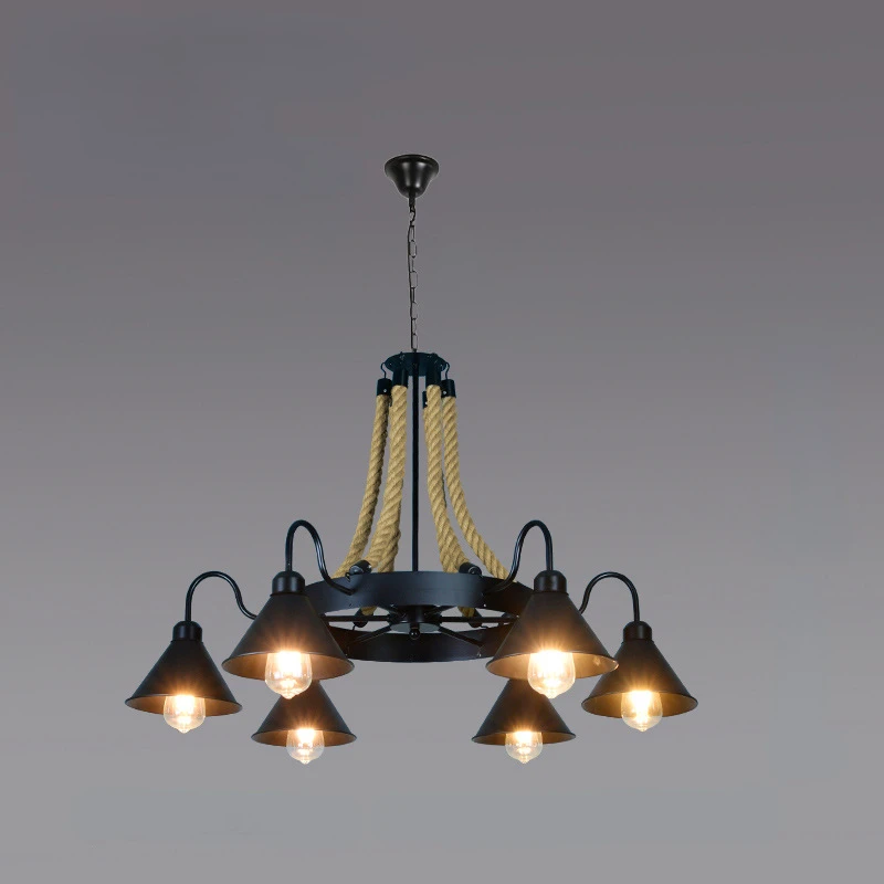 ЗIMULONG Винтажная люстра из кованого железа черная