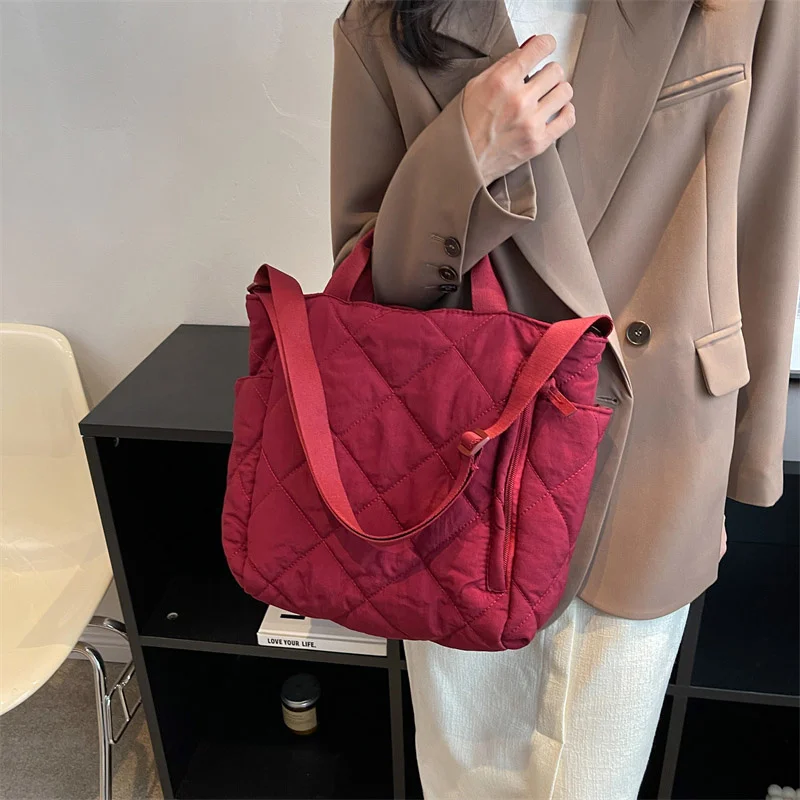 

Large Capacity Shoulder Crossbody Bag For Women Canvas Soft Cotton Shopping Bags Fashion Female Tote Bag High Quality Handbags
