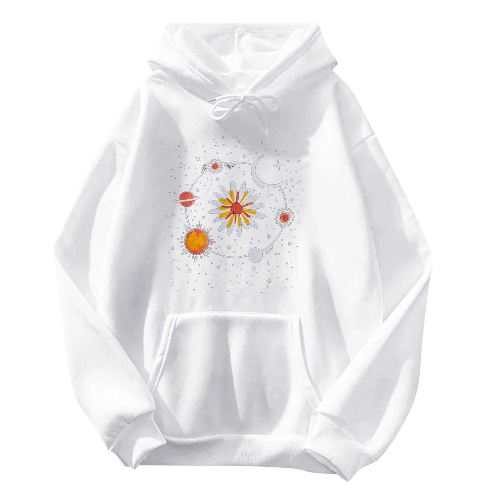 

Cute Hoodies for Girls Women's Long Sleeve Everyday Print Sweatshirt Long Sweatshirt Hooded Long Casual Top Long Zip up Hoodie