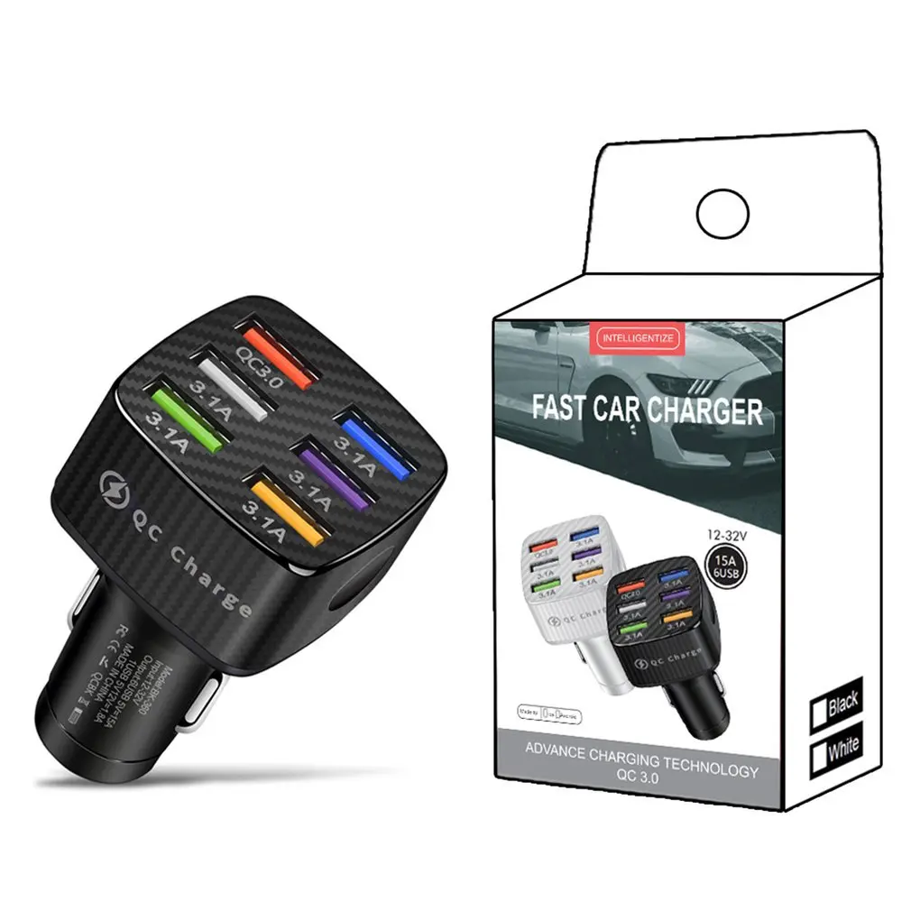 

Car Wireless Charger 6 Ports 15W Fast Charging Phone Holder For All Phones Magnetic Plug USB Infrared Sensor Phone Charger