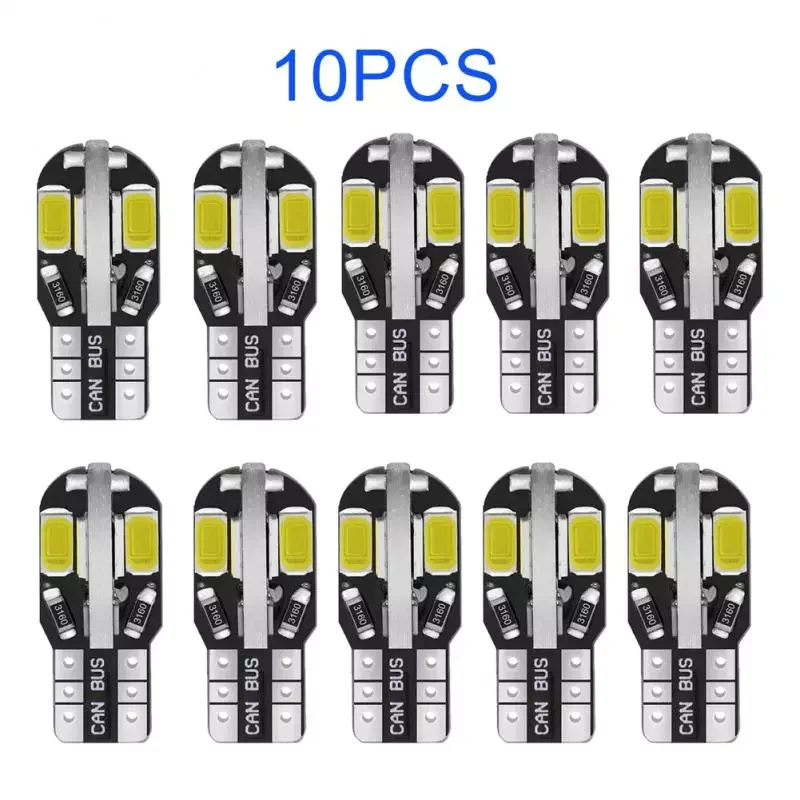 

10PCS W5W T10 LED Bulbs Canbus 5730 8SMD 12V 6000K LED Auto Signal Light Car Interior Reading Lights Parking Lamp Wholesale