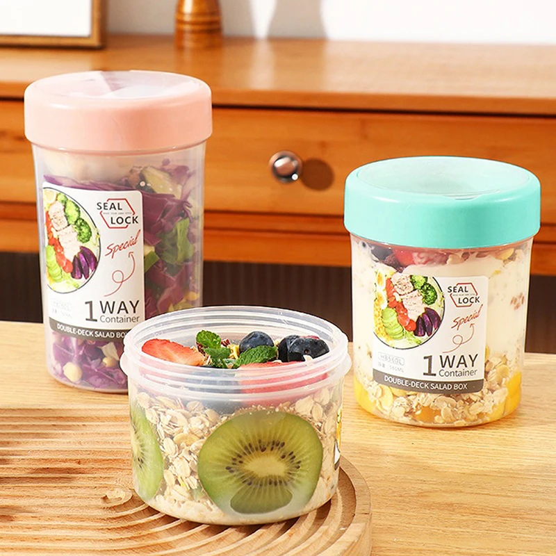 

360/560/760 мл стакан для овощей и фруктов с ложкой, портативная коробка для йогурта и салата, коробка для закусок, пластиковая герметичная банка
