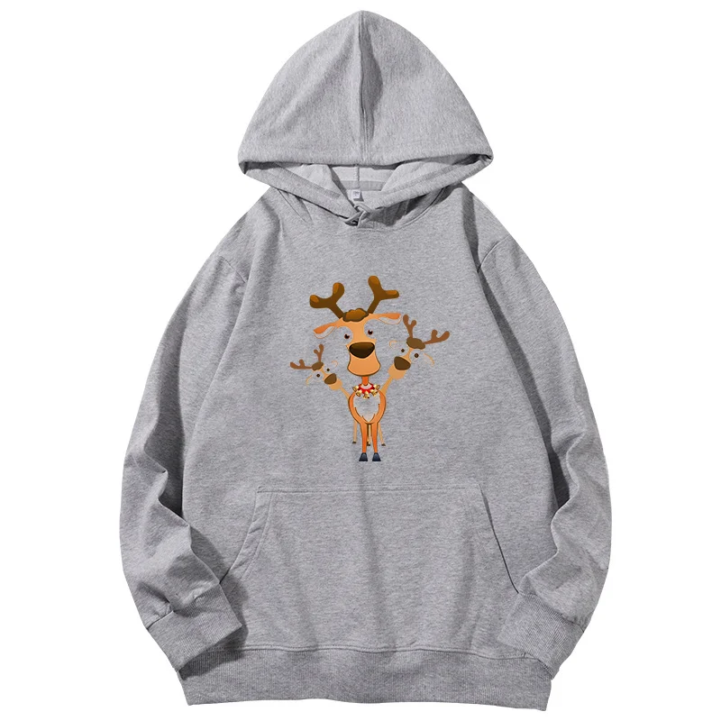 Christmas the malicious reindeer graphic Hooded sweatshirts Unisex cotton Spring Autumn christmas sweatshirt woman top clothing