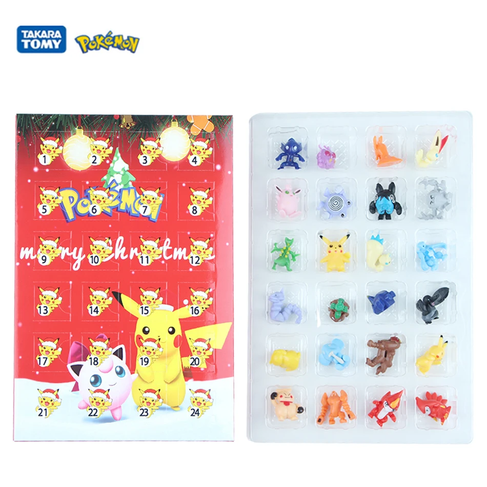 

24Pcs Set Pokemon Figure Christmas Advent Calendar Blind Box Gifts Kawaii Pikachu Anime Figural Action PVC Model Children Toys
