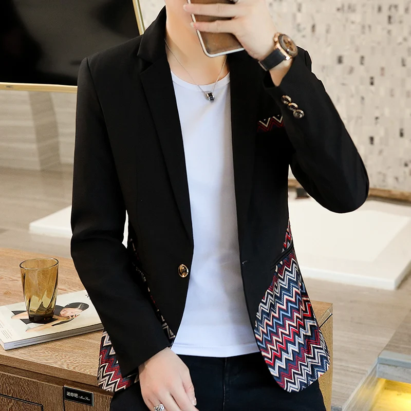 

Men Suit Jackets Spring Autumn National Wind Slim Business Formal Casual Blazers Office Work Party Prom Wedding Groom Coat 3XL