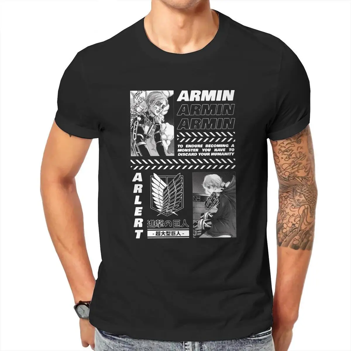 Armin Arlert Attack on Titan  T Shirt Men's  Cotton Vintage T-Shirts O Neck  Tees Short Sleeve Tops 4XL 5XL 6XL