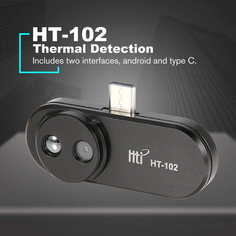 

Mobile Android Thermal Viewer HT-102 Mini Imager Portable Infrared Thermal Image camera Center Point Temperature Display
