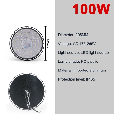 200W UFO светодиодный светильник светодиодный AC220V алюминиевая фотолампа высокой яркости IP65, рынок, склады, мастерская, гаражная лампа