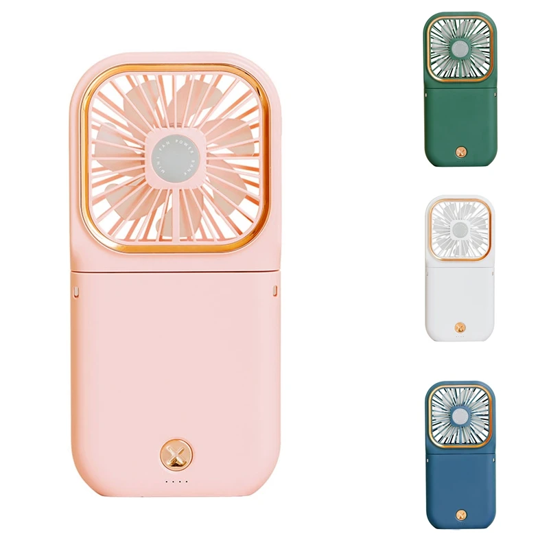 

Multi-Function Folding Fan USB Charging Treasure Phone Stand Hanging Neck Holding Mini Desktop Small Fan