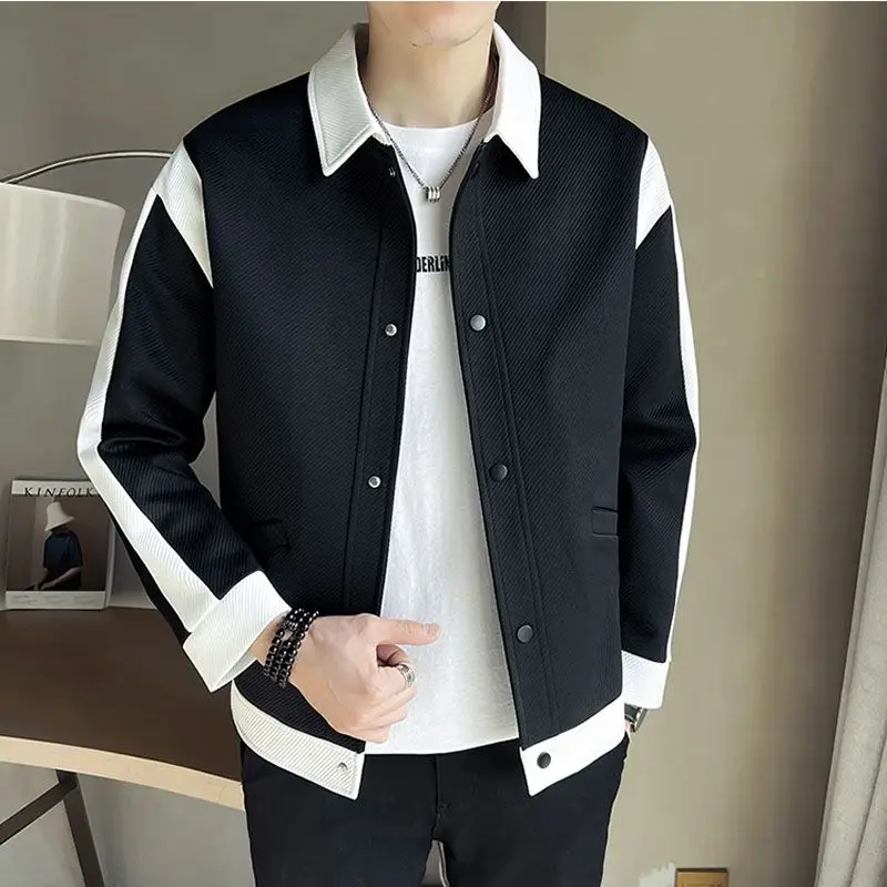 

2023 New British Men's High-grade Twill Jacket Men's Spring and Autumn Style Lapel Jacket Fashion Brand Ruffian Handsome Jacket