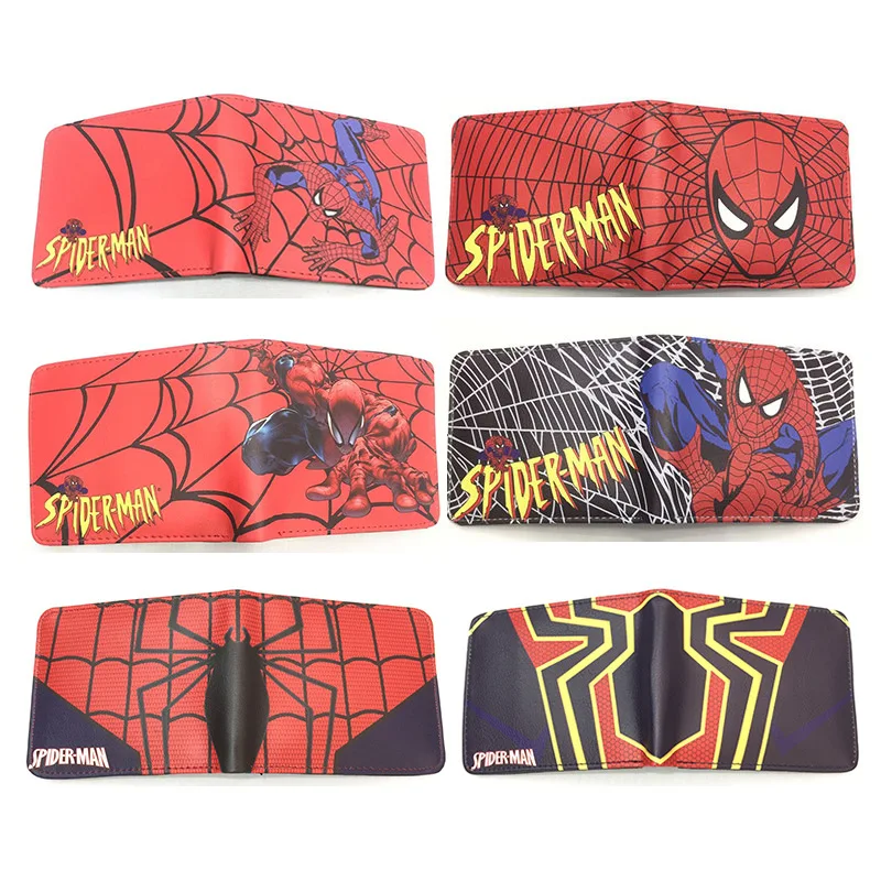 

New PU Leather Cartoon Superhero Spiderman Wallet Bifold Boy Short Wallet Girl Child Coin Purse Birthday Gift