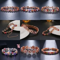 sugo 2022 new arrival trend classic retro rose gold color cubic zircon bracelets for charming women dinner jewelry accessories