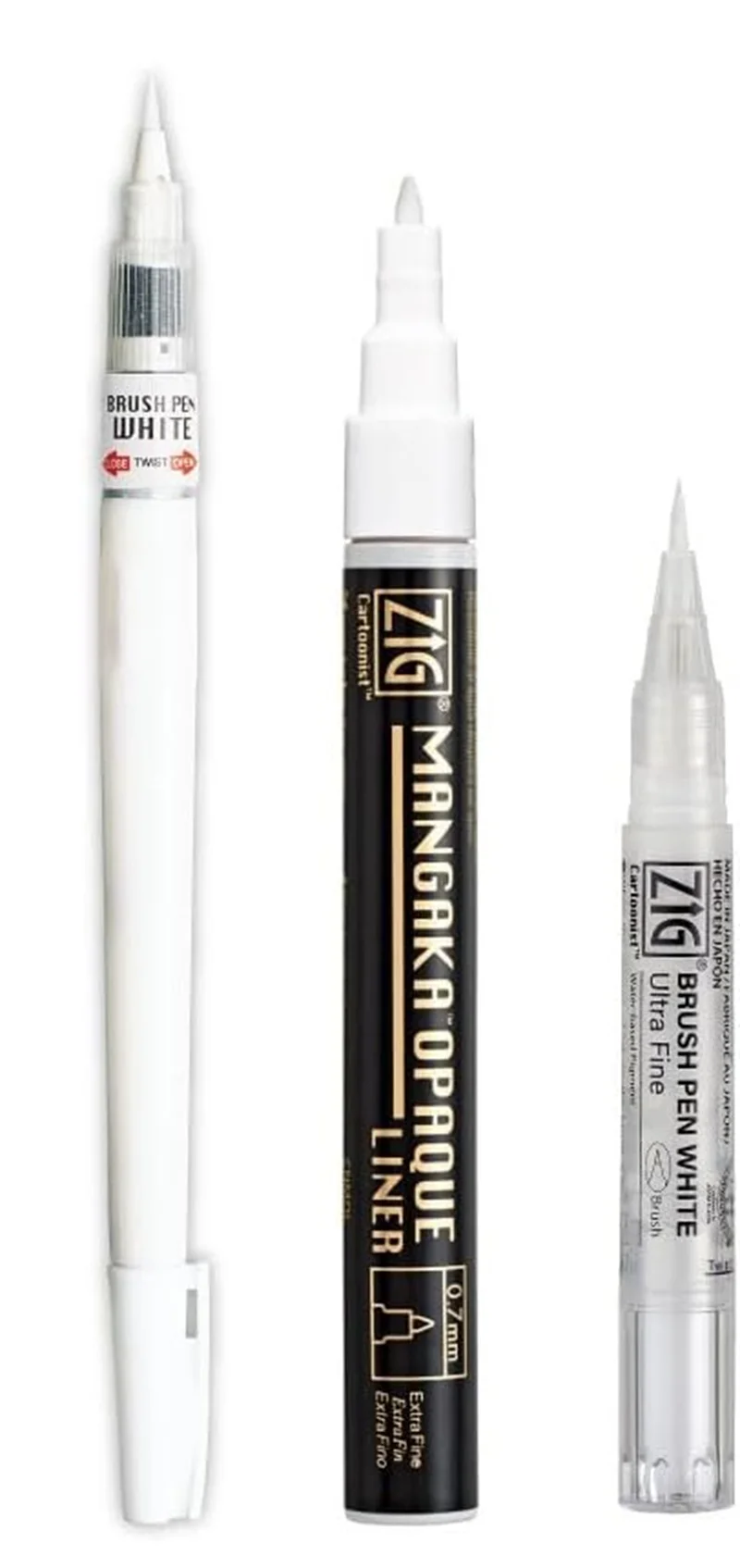 

Маркеры Kuretake Zig Inktober белые (3 шт.)