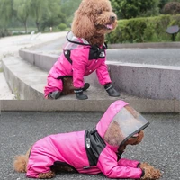 pet dog waterproof raincoat jumpsuit reflective hooded dog raincoat waterproof dog jacket small dog outdoor clothes pet products
