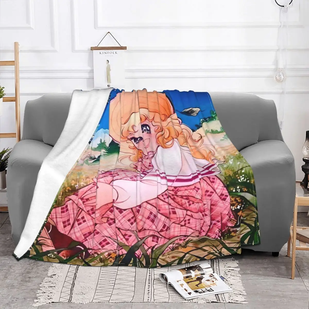 Яркое одеяло кавайные конфеты коралловый флис плюшевое аниме мультяшное супер