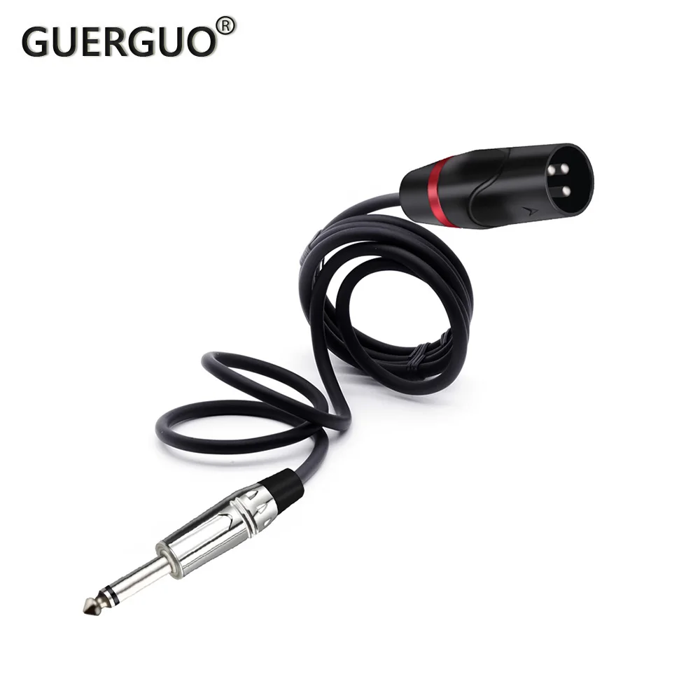 

Guerguo 6,35 мм моно-разъем штекер к XLR штекер 3Pin для сбалансированного микрофона соединительный кабель четверть дюйма к XLR шнур для AMP